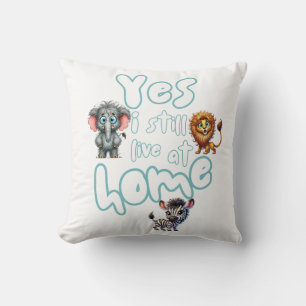 Coussin Aquarelle mignonne Safari Animaux en bois