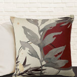 Coussin Aquarelle moderne Abstrait<br><div class="desc">L'oreiller à jetons moderne présente un design artistique abstrait dans une palette de couleurs crème, bordeaux et gris. Un dessin abstrait artistique présente une feuille d'aquarelle et une composition géométrique en cercle aux tons bordeaux et gris avec accents noir et or sur un arrière - plan d'ivoire crémeux. Cette composition...</div>