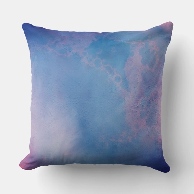 Coussin Aquarelle moderne d'abrégé sur bleu écumeux (Recto)