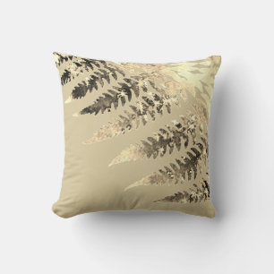 Coussin Aquarelle moderne Elégant Beige Abstrait Fern