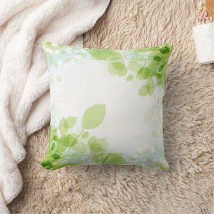 Coussin Aquarelle moderne Feuille de printemps