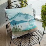 Coussin Aquarelle moderne Nature Commençons l'aventure<br><div class="desc">Aquarelle moderne Nature Commençons l'aventure</div>