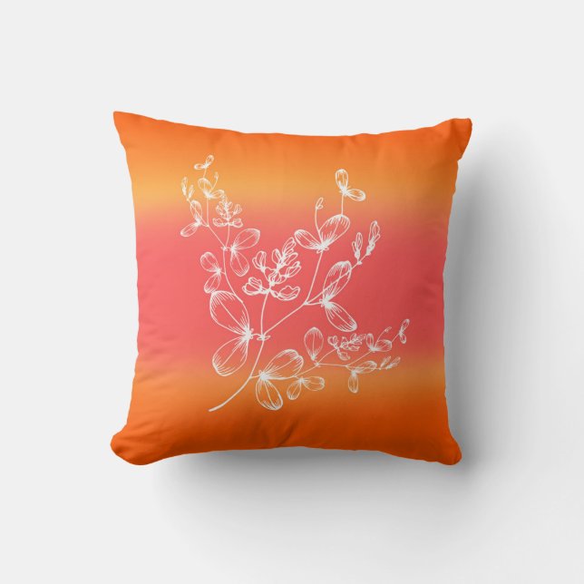 Coussin Aquarelle moderne orange et rose Large Stripes wi (Recto)