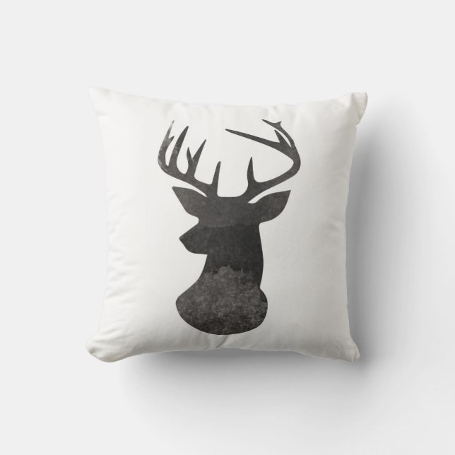 Coussin Aquarelle moderne principale d'Ombre de cerfs (Recto)