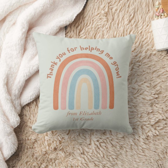 Coussin Aquarelle moderne Rainbow Teacher Merci - (Couverture)