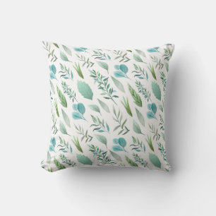 Coussin Aquarelle moderne Turquoise Vert Turquoise Bleu Fe