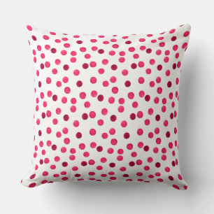 Coussin Aquarelle motif à pois rouge aquarelle