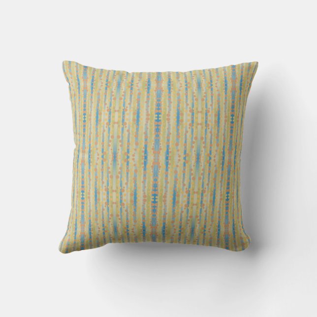 Coussin Aquarelle motif à rayures verticales à pois (Verso)