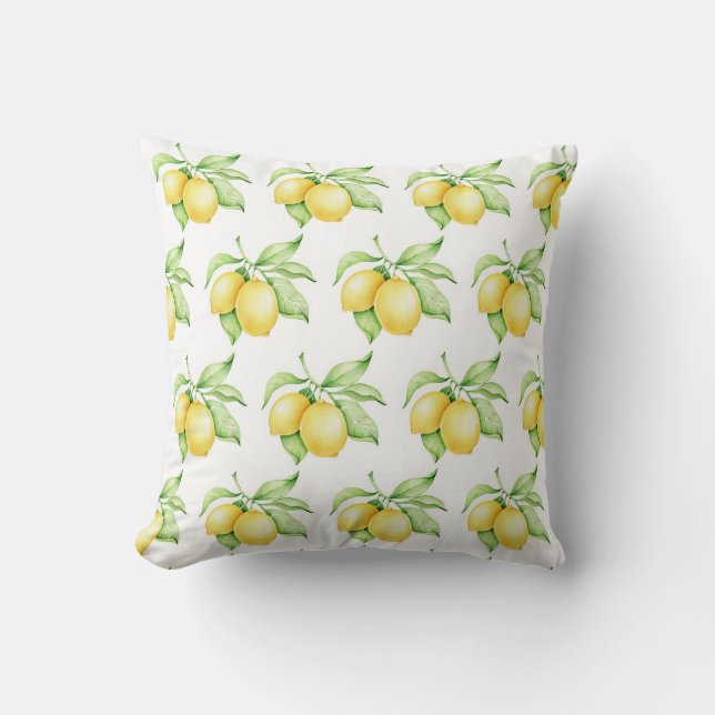 Coussin Aquarelle Motif citron simple (Recto)