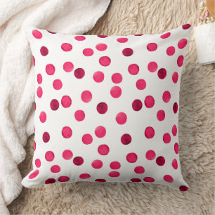 Coussin Aquarelle motif de points rouges aquarelle