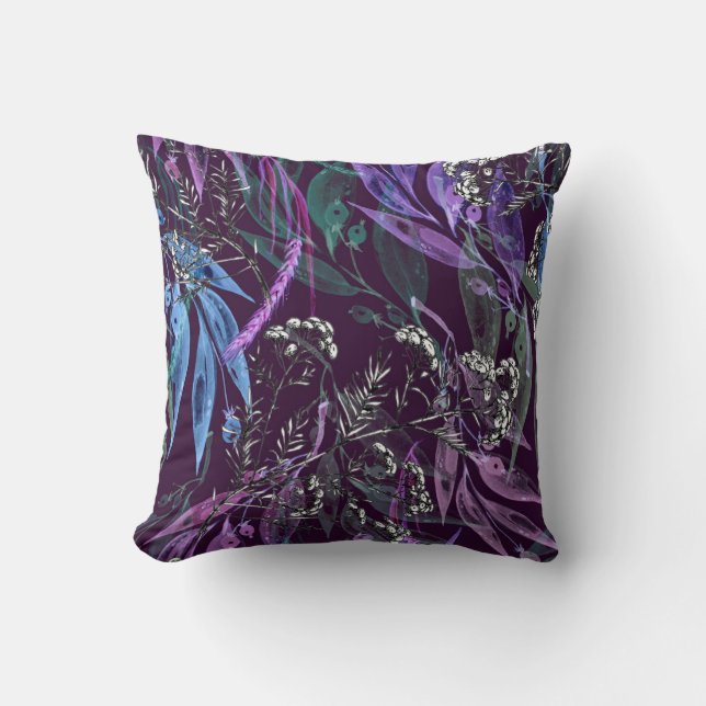 Coussin Aquarelle motif sans couture. Branche avec la baie (Recto)