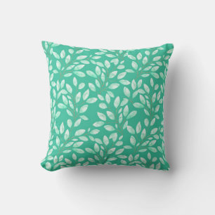 Coussin Aquarelle motif transparent avec feuilles verts do