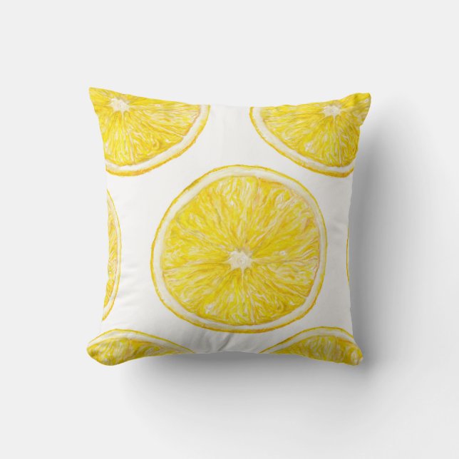 Coussin Aquarelle motif transparent avec tranche mûre (Recto)