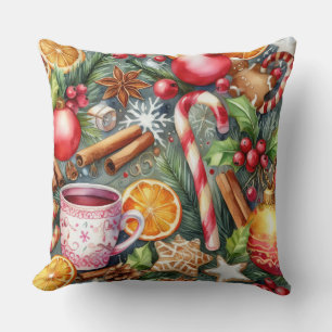 Coussin Aquarelle Motifs de Noël