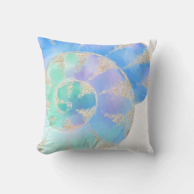 Coussin Aquarelle Nautilus (Recto)