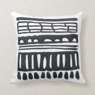 Coussin Aquarelle noire   moderne de la trame I