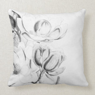 Coussin Aquarelle noire vintage et blanche