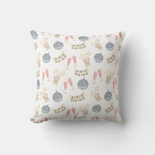 Coussin Aquarelle Nouvel An motif en vintage