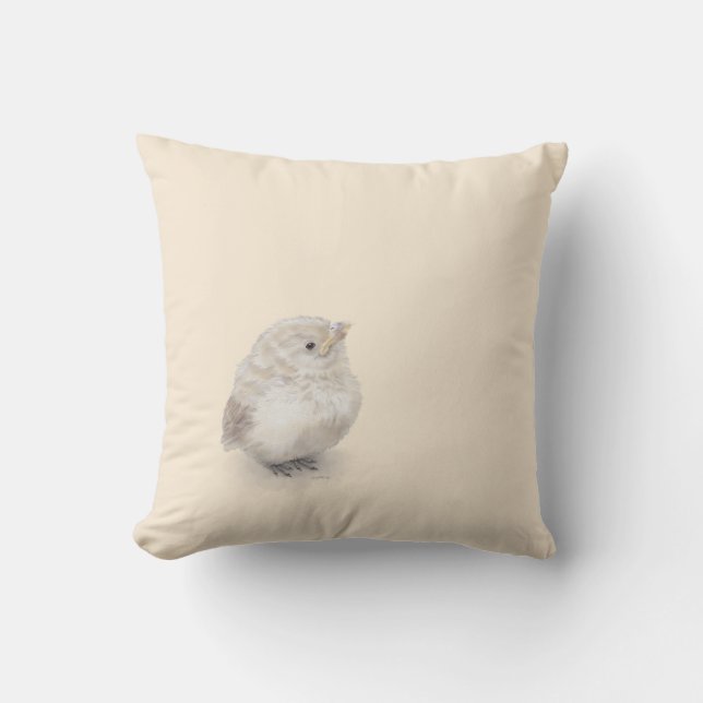 Coussin Aquarelle numérique Baby Sparrow (Recto)