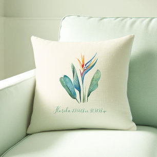 Coussin Aquarelle Oiseau de Paradis Coordonnées