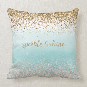 Coussin Aquarelle Ombre Gold Glitzy Parties scintillant