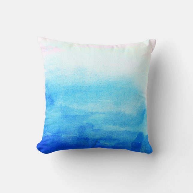 Coussin Aquarelle Ombrée Bleue (Recto)