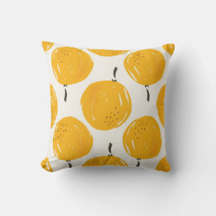 Coussin Aquarelle oranges fruit peinture à la main illustr
