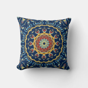 Coussin Aquarelle orientale moquette Mandala florale