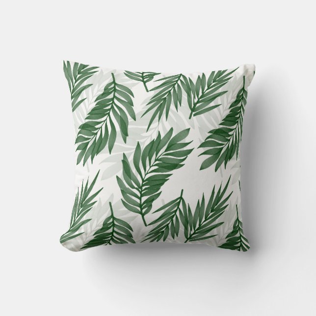 Coussin Aquarelle Palm Leaf Motif Art (Recto)