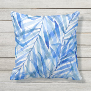 Coussin Aquarelle Palms Hawaiian Tropical Reversible