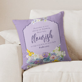 Coussin Aquarelle Pastel Floral Bouquet Lilac Écriture