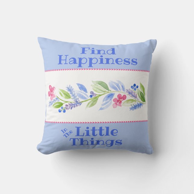 Coussin Aquarelle Pastel Floral SOIS GENTIL (Recto)