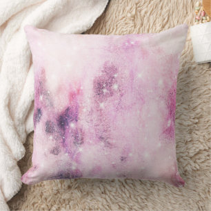 Coussin Aquarelle Pastel & Motif Abstrait de Nébuleuse Gal