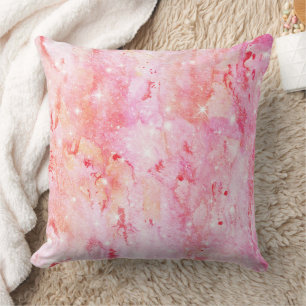 Coussin Aquarelle Pastel & Motif Abstrait de Nébuleuse Gal