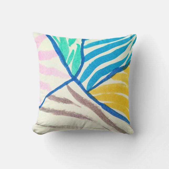 Coussin Aquarelle patchwork : style de peinture sale. (Recto)