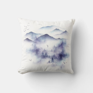 Coussin Aquarelle, paysage hivernal