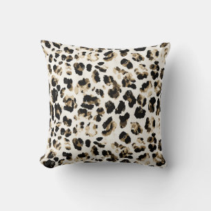 Coussin Aquarelle peau léopard, arrière - plan teint crava