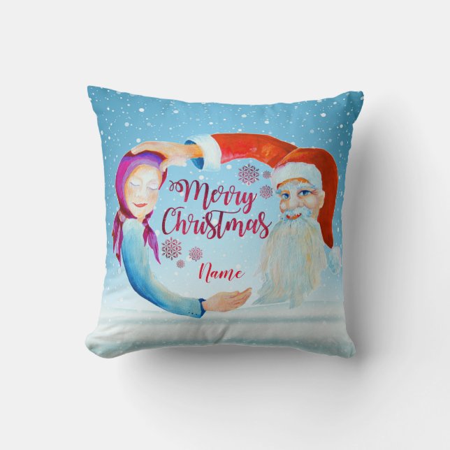 Coussin Aquarelle peinte à la main (Recto)