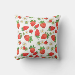 Coussin Aquarelle Peinture motif transparent de strawberri