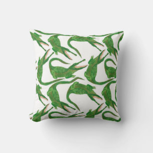 Coussin aquarelle peinture sans couture motif avec crocodi