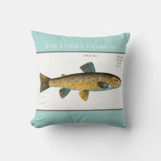 Coussin Aquarelle personnalisée de pêche de truite vintage