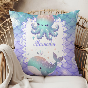 Coussin Aquarelle personnalisée sous la mer