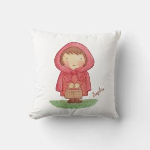 Coussin Aquarelle Petit Chaperon Rouge Girls Décor Chambre