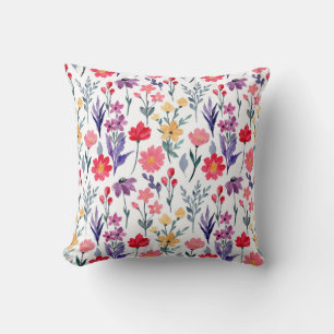 Coussin Aquarelle plantes et fleurs