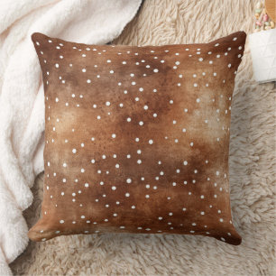 Coussin Aquarelle Pointe Polka dans café Brown et blanc (2