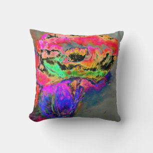 Coussin Aquarelle pop abstraite rétro colorée