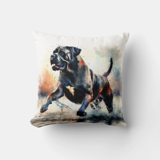 Coussin Aquarelle puissante Canne Corso chien (Recto)