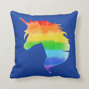 Coussin Aquarelle Rainbow Unicorn