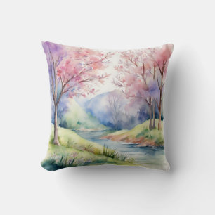 Coussin Aquarelle Ressort paysage naturel