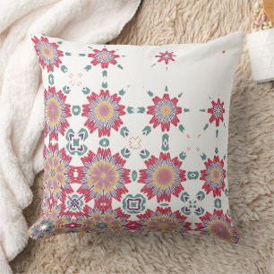 Coussin Aquarelle rose, blanc et violet Design floral